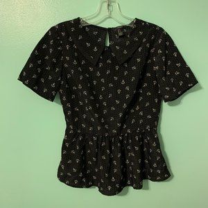 Black Peplum Top